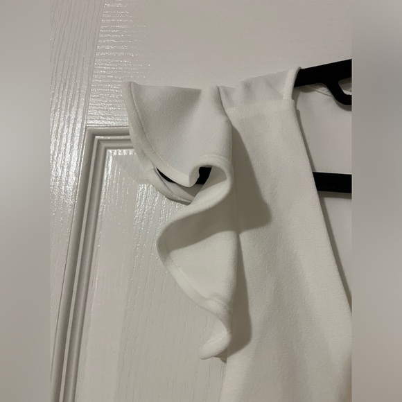 NWT Hello Molly Ruffle Lace Up Corset Strappy Back White Mini Dress - Picture 9 of 15